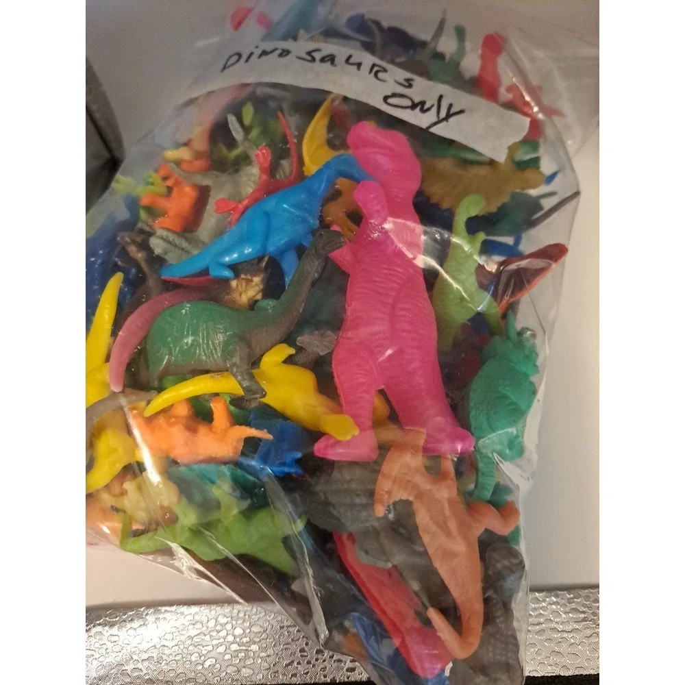 LOT OF 2LB's Dinosaurs Small Medium Rubber Plastic Toy 1